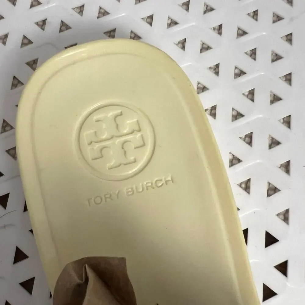 Tory Burch Mini Miller Butter Yellow Plastic Jelly Slide Thong Sandals Size 9